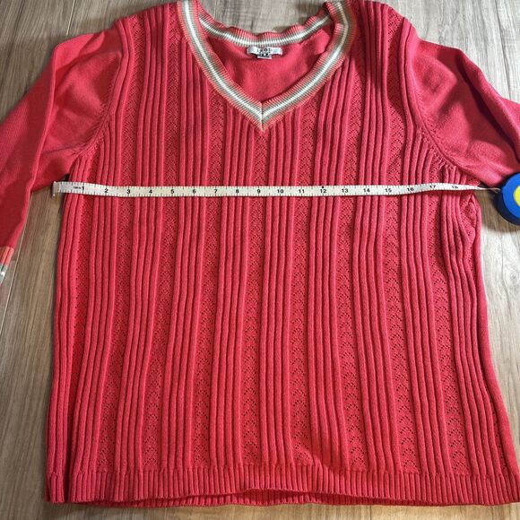 IZOD Women’s Varsity V Neck Preppy Classic Sweater Size 2X - Picture 9 of 11